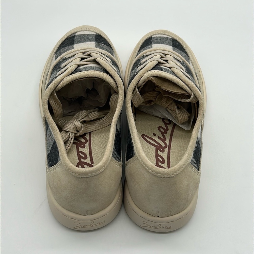 Zodiac Cheezburger Plaid Lace-Up Sneakers Women’s Size 8M Black White Tan NWB - Picture 7 of 11